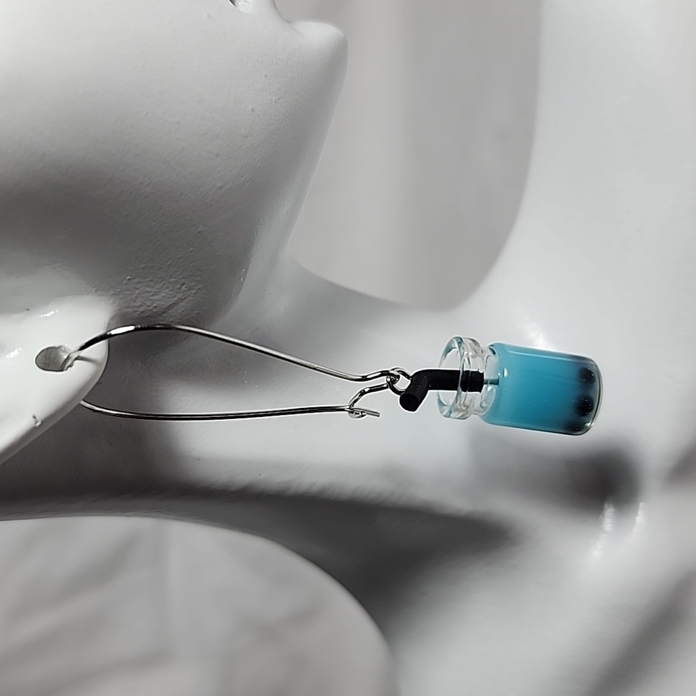 Blue and Black Boba Earrings‎